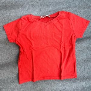 Caramel Baby & Child red v-neck T-shirt, size 2 years